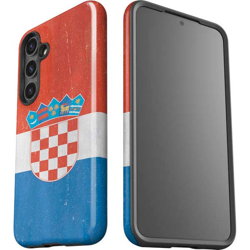 Croatia Flag Distressed Galaxy S24 Plus Impact Case